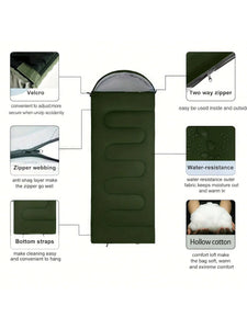 Outdoor Camping Sleeping Bag, Extended And Thickened Version, Warm Sleeping Bag, Foldable, Easy To Carry, Suitable For Outdoors.