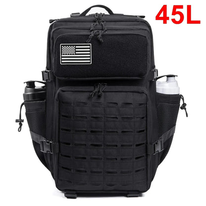 25L/45L Tactical Backpack Outdoor for Women/men Laser Cut Molle Hiking 3Day pack School Bag Gym Rucksack with Dual Cup Holder
